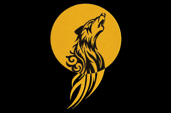 Wolf and Moon: A Magical Embroidery Design for Handmade Gifts